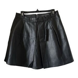 Harve Benard Black Leather Skirt